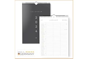 ‎UNITURE UNITURE® - Planer für zwei 2024 Wandkalender [klimaneutral] DIN A4 Paarkalender mit 3 Spalten zum Aufhängen - Kalender 2024 Familienplaner 21x29,7cm