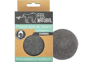 Eponge Konjac Visage Charbon - Feel natural