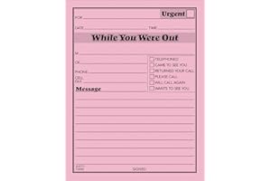 Adams While You were Out Pads, 4.25 x 5.5 Inches, Pink, 50 Sheets per Pad, 12 Pads per Pack (9711D)