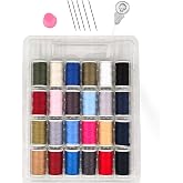 Ceysa Store Sewing Embroidery Kit, 24 Sewing Thread Set, 5 Sewing Needles, Thread Transmitter, Thimble, Thread Set (Set-1)