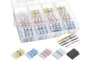 NEWFUN 500Pcs Lötverbinder Schrumpfverbinder Solder Sealing Wire Connector - Schrumpfschweißen Stoßverbinder - Geschweißte Connector Kit - Automotive Marine Insulated Waterproof Wire Terminal
