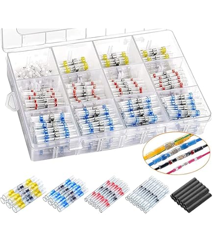 Soldeerverbinders met krimpkous, 22-18 AWG soldeerverbinder, soldeerafdichting, draadverbinder, krimpkous, rode soldeerverbinder, soldeerverbinders voor auto, boot, boot, 150 stuks