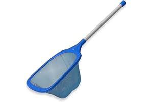 Greenerever Hot Tub and Small Pool Handheld Skimmer Net; Aluminum Pole Handle Included; Removes Debris and Cleans Pools, Spa, Ponds and Fish Tanks; Deep Durable Fine Mesh Netting