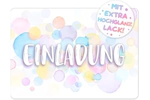 ‎VULAVA 12x Aquarell EINLADUNGSKARTEN KINDERGEBURTSTAG Mädchen Junge - die bunten PARTY Karten sind die Splash EINLADUNG Kinder Jungen GEBURTSTAG Regenbogen PARTYEINLADUNG GEBURTSTAGSPARTY Jugendweihe Taufe