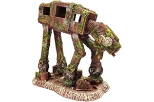SLOCME Acuario At-At Imperial Walker All Terrain Blindado Transporte Decoraciones – Fish Tank Resina Robot Betta Fish Hide Cueva Ornamento