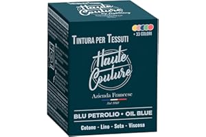 HAUTE COUTURE - Colorante Per Tessuti Blu - 350g - Blu Petrolio - Tutto in uno - Pronta all'uso per Abbigliamento e Tessuti