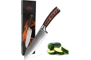 Wakoli EDIB Damastmesser Santoku Messer mit 17cm Klinge gefertigt aus 67 Lagen echtem Damaststahl mit Pakkaholzgriff I Premium Damast Küchenmesser und Profi Messer in Geschenkverpackung