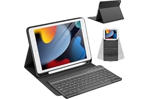 CC Store Teclado iPad 9 Generacion, Teclado Magnético Bluetooth con Ranura para Bolígrafo, Español Ñ Diseño QWERTY, para iPad 10.2" 9ª/8ª/7ª Gen, iPad Pro 10.5" 2017, iPad Air 3 2019, Negro