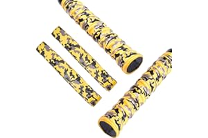 runrayay 2 Grips Baseball Bat Grips, 0.8MM Camouflage Bat Grip Tape for Baseball, Replacement for Old Baseball/Tennis/Badminton Racquet Grip - Yellow