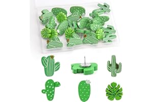 TOYMIS 30 piezas de Tachuelas Decorativas para Pulgar de Cactus para pared de Fotos, Mapa, Tablero de Cables, Tablón de Anuncios, Decoración de Oficina en Casa