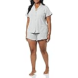 Amazon Essentials Set Pigiama con Colletto Intagliato in Modal e Cotone (Disponibili in Taglie Forti) Donna