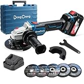 DongCheng Battery Angle Grinder 20V &Oslash;125mm, Quick Carter (1 battery) | 8500 RPM, Brushless motor, Anti-vibration grip, 2 grin