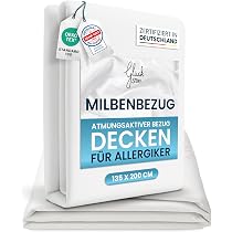 Glückstoff® Milbenbezug Bettdecke 135x200 [Zertifiziert IN Deutschland] - Allergie Bettwäsche Anti Milben - Allergiker-Bettwäsche - Anti Milben Bettbezug Encasing Deckenbezug