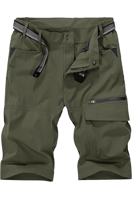 Shorts Randonnée 3/4 Homme KEFITEVD - Séchage Rapide Nylon/Spandex - Léger Respirant - 3 Poches Zippées