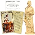 Nhemeylp St Joseph Statue to Sell House Set with Instruction Card and House Prayer Home Decor Garden Decor Statues Collectible Figurines Resin St Joseph Statue Beige 3.15Inches