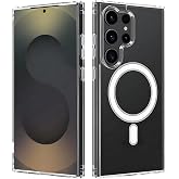 Case for Samsung Galaxy S25 Ultra Camera Protected Transparent Silicone Case with Wireless Charging Feature Compatible with Magsafe (Transparent, Transparent