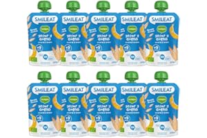 SMILEAT EAT & SMILE Smileat - Pouch de Frutas Ecológicas - Sin Sal ni Azúcar Añadido, Sin Gluten - Snack Práctico para Peques - Sabor a Yogur Avena