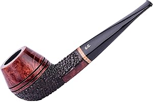 DR WATSON Wooden Tobacco Pipe - Bulldog Series, Handcrafted from Briar Root, Fits 9mm Filter (Rust)