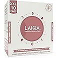 LAIQA Premium Rash Free Sanitary Pads 10 XXL (Double Extra Large) Super Heavy Flow with 10 Disposable Bags Plus 3 Free Panty Liners | Made with Natural Fibers | Leak Proof Pads With 4 Wings | No Chlorine No Fragrance | Pack of 1