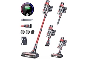 Bezprzewodowy odkurzacz SunSare 450 W/40 Kpa/55 min., mocny odkurzacz bezprzewodowy z ekranem dotykowym, pojemnik na kurz o pojemności 1,5 l do zwierząt/dywanów/sierści/twardych podłóg