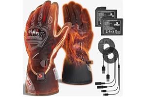 ‎IRON JIA'S IRON JIA'S Beheizbare Handschuhe Motorrad Herren Winter Neue 3000mAh USB-Aufladung 2-in-1-Ladekabel Touchscreen Wasser- und Winddicht geeignet zum Reiten Skifahren und Bergsteige