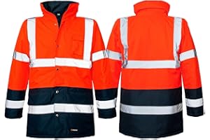Marel Winter Warnjacke Warnschutz Pilotenjacke Arbeitsjacke Warnschutzjacke (BLIZAR-ORANGE)