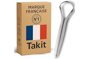 TAKIT Gratte Langue - GARANTIE A VIE - Marque Française - Ultra Résistant - Acier Inox Médicale