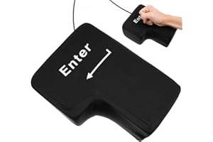 AMOSFUN Coussin Enter USB Grand Oreiller De Bureau pour Détente Et Sieste Au Travail Noir