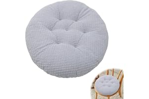 RANJIMA Cojín de asiento redondo, 40 x 40 cm, cojín redondo para silla de jardín, cojín de suelo, redondo, cojín para silla, para salón, oficina, sala de conferencias
