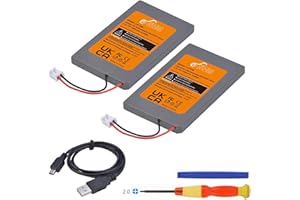 Pickle Power 2Pcs 1800mAh PS3 Battery LIP1359 Battery for Sony Playstation 3 Dualshock 3 Wireless Controller CECHZC2E CECHZC2U Controller with USB Cable and Installation Tools