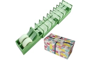 TALI STORE Tali Tapes | Compact Tape Dispenser | Dual Roll Holder | Perfect for Gift Wrapping, Labelling & Crafts | Fits Various Tape Sizes with Easy Dispensing | Prepares 18 Tape Strips Fast | Blade-Free |