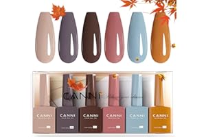 CANNI Smalto Semipermanente per Unghie 6 Colori Gel Nail Polish Soak Off UV LED per la manicure e la progettazione delle unghie 9ml C2304