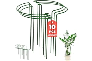 MEIANJU 10Pcs Plant Supports for Outdoor Plants & Indoor Plants – 25×40cm Plant Support Sticks, Durable Garden Stakes for Plants, Hydrangea Support Frame, Monstera Support