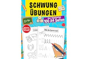 Schwungübungen ab 4 Jahren: Der große Kindergartenblock - Vorschulheft und Vorschulbuch - Übungsheft für Kindergarten und Vorschule - A4 Vorschulblock ... Mädchen - Topfit für den Schulstart, Band 3)