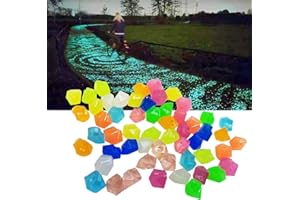 DOHAPPYS Lot de 300 galets de jardin phosphorescents pour allées, décoration extérieure, aquarium, jardin - Pierres décoratives pour chemin, pelouse, cour, allée (colorés)