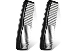 NUENEN 2 Peines de Plástico de Bolsillo Peine de Pelo Negro Peine de Corte de Pelo con Dientes Finos y Estándar Peine de Peinado de Peluquería Fino para Barbero Herramienta de Cuidado de Cabello
