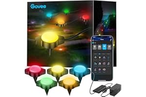 ‎GOVEE Govee Smart Floor Light, 15 m RGBICW WiFi Outdoor Light, IP67 Waterproof Path Light, Works with Alexa and Google Assistant, Lights for Outdoors, Multicoloured, App Control, Pack of 24