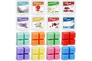 BAUFULLA Duftwachs für Duftlampe, Sojawach Duftwürfel, Wachsschmelzen von Jasmin, Lavendel, Wildbeeren, Blutorange, Zitronengras, Rosenblätter, Leinen, Meeresbrise, Geschenk Set für Frauen, Muttertag, 8 Stück