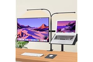 Lampa biurkowa iZELL 154 LED [niezwykła moc oświetlenia] Lampa 70 cm z zaciskiem, 3 kolory i 10 poziomów jasności 360° Elastyczna lampa do czytania z ładowarką USB do domu/biura -2 diody LED