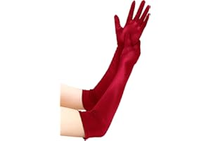 EORUBE 1920s Handschuhe für Damen Ellenbogen Lange Satin Handschuhe Hallween Party Fasching Kostüm