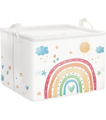 Clastyle Wasmanden lentebloem mand speelgoed kleding waterdicht voor dames meisjes opbergmand voor badkamer slaapkamer wasgoed, kleurrijk, 40 x 40 x 30 cm