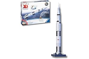 Ravensburger - Puzzle 3D Adultos NASA: Apollo Saturn V | Puzzles 3D para Adultos | Maquetas para Montar De 504 Piezas | Regalo Navidad