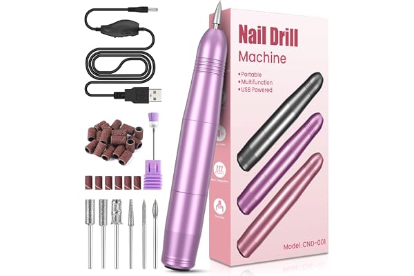 Ponceuse pour Ongles Professionnel, Lime a Ongle Electrique Silencieuse, Ponceuse Manucure Machine 20000RPM Portable Kit de Manucure Pédicure pour Les en Acrylique et en Gel
