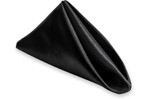 Zayin Stoffservietten, 4 Stück, 50 x 50 cm, Polyester, waschbar und wiederverwendbar, Tischservietten für Hochzeit, Bankett, Zuhause, Restaurants, Hotel, Cocktail, Party (Schwarz)