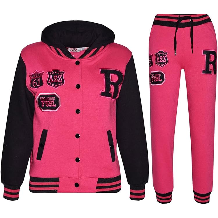 Tuta Felpata Bambino Ragazza Ragazzo Tuta Da Ginnastica Bambino In Pile Con Cappuccio - Pannello A Contrasto, Unisex, Nero A2Z 4 Kids Tuta Sportiva - Foto 6