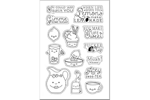 Briartw Timbro trasparente con tè al limone, per la creazione di biglietti, per fai da te, scrapbooking, timbri in silicone per lavori artigianali, album artistici, decorazioni, biglietti di carta,