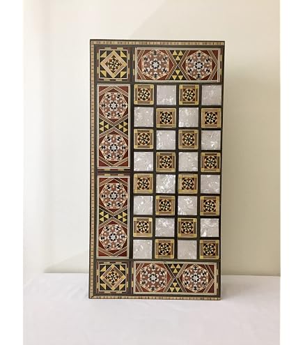 Staroyun Backgammon En Nacre – 25 X 48 X 7 Cm – Jeu De Société Pour 2 Joueurs – Dès 6 Ans