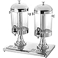 Malabar Stainless Steel Juice Dispenser 16 Liters, Milk, Cold Drinks and Beverage Dispenser with Tap (Double)
