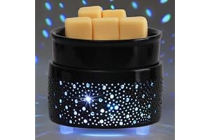 Geronland Wax Melt Burner Ceramic 3-in-1 Oil Burner Electric Candle Wax Warmer Burner Melter Fragrance Heating Plate for Scented Waxs Home Office Bedroom Aromatherapy Gift& Décor