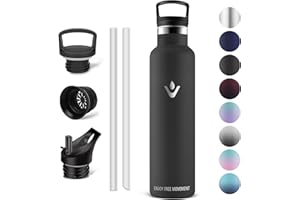 Vikaster Botella Agua Acero Inoxidable 1 litro, Botella térmica, Water bottle, Mantener 12H Caliente/24 Frío, Water Bottle Sin BPA, para Deporte, Viaje, Escuela, Exterior, Oficina, Hogar.